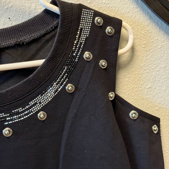 Olyss New York Manhattan Black Long Sleeve Dress With Studded Details M - Picture 7 of 11